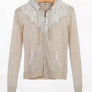 Miss me embellished zip up sweatshirt